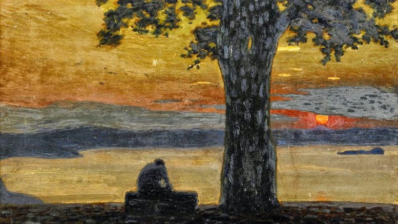 Ηλιοβασίλεμα στη λίμνη – Pelle Swedlund (1865-1947)